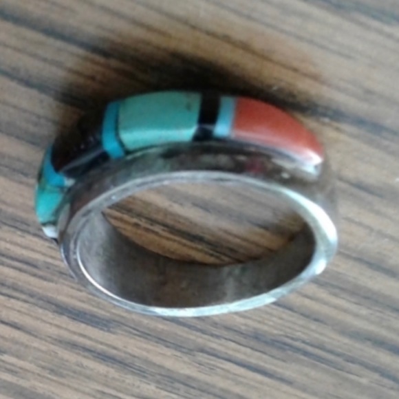 Vintage Navajo Native American Begay Multistone Ring Size 8 - Picture 3 of 12